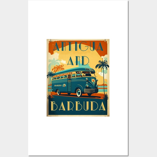 Antigua and Barbuda Vintage Travel Art Poster Wall Art by OldTravelArt